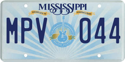 MS license plate MPV044