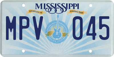 MS license plate MPV045