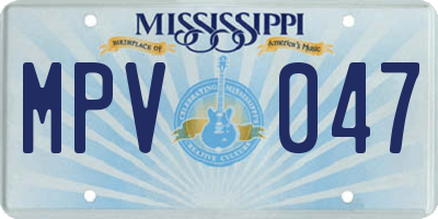 MS license plate MPV047