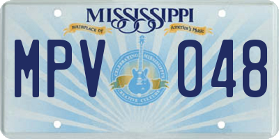 MS license plate MPV048