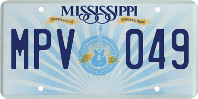 MS license plate MPV049