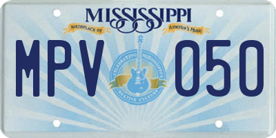 MS license plate MPV050