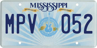 MS license plate MPV052