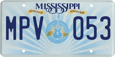 MS license plate MPV053