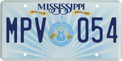 MS license plate MPV054