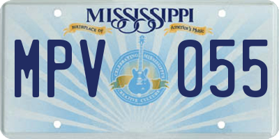 MS license plate MPV055