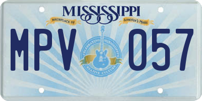 MS license plate MPV057