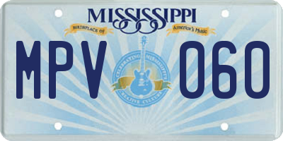 MS license plate MPV060