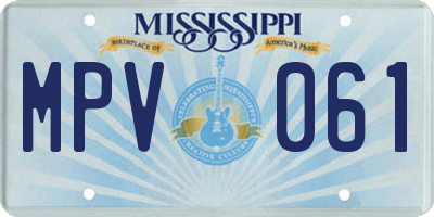 MS license plate MPV061