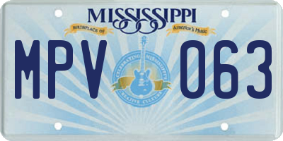 MS license plate MPV063