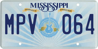 MS license plate MPV064
