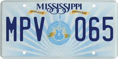 MS license plate MPV065