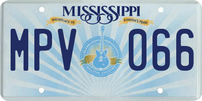 MS license plate MPV066