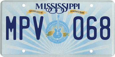 MS license plate MPV068