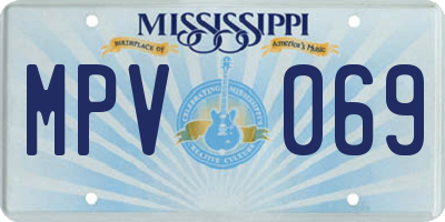 MS license plate MPV069