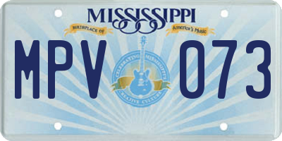 MS license plate MPV073