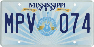 MS license plate MPV074