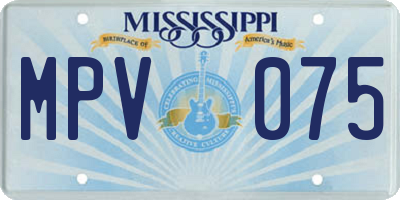 MS license plate MPV075