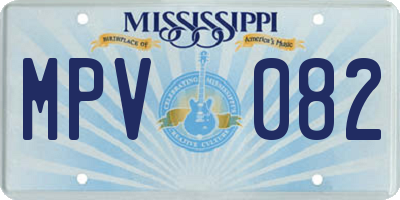 MS license plate MPV082