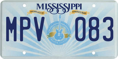 MS license plate MPV083