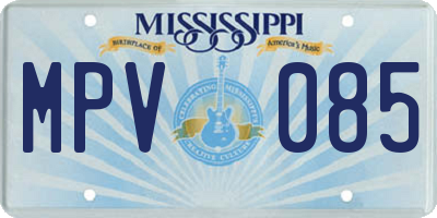MS license plate MPV085