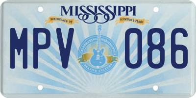 MS license plate MPV086