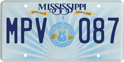 MS license plate MPV087