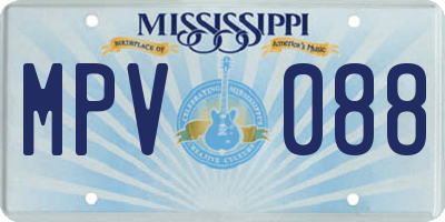 MS license plate MPV088