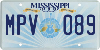 MS license plate MPV089