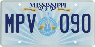 MS license plate MPV090