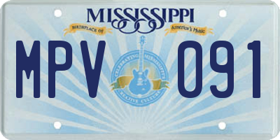 MS license plate MPV091