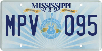MS license plate MPV095