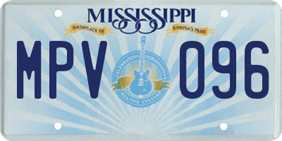 MS license plate MPV096