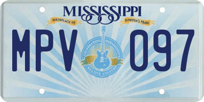 MS license plate MPV097