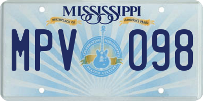 MS license plate MPV098