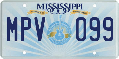 MS license plate MPV099
