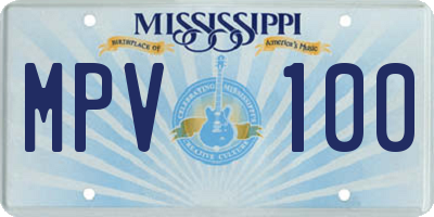 MS license plate MPV100