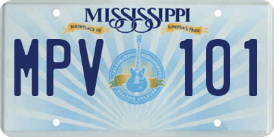 MS license plate MPV101