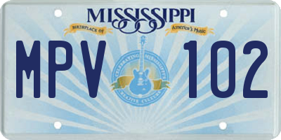 MS license plate MPV102