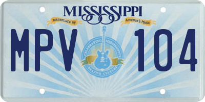 MS license plate MPV104