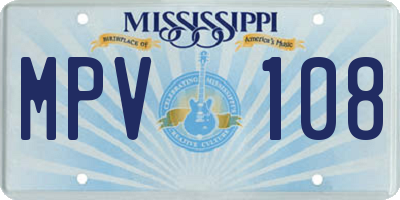 MS license plate MPV108