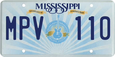 MS license plate MPV110