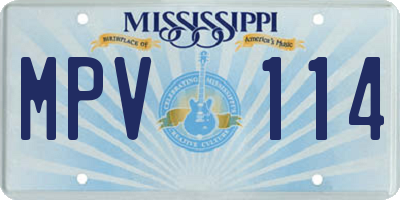 MS license plate MPV114
