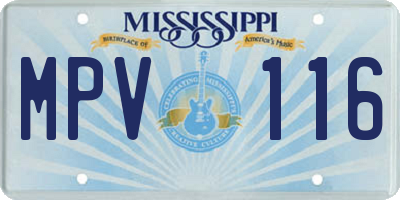 MS license plate MPV116