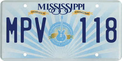 MS license plate MPV118