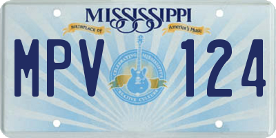 MS license plate MPV124