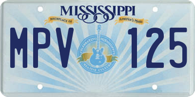 MS license plate MPV125