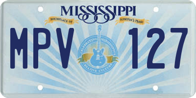 MS license plate MPV127