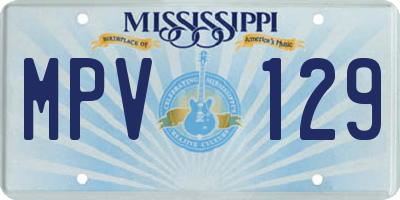 MS license plate MPV129