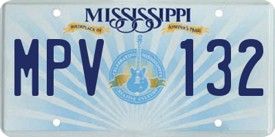 MS license plate MPV132
